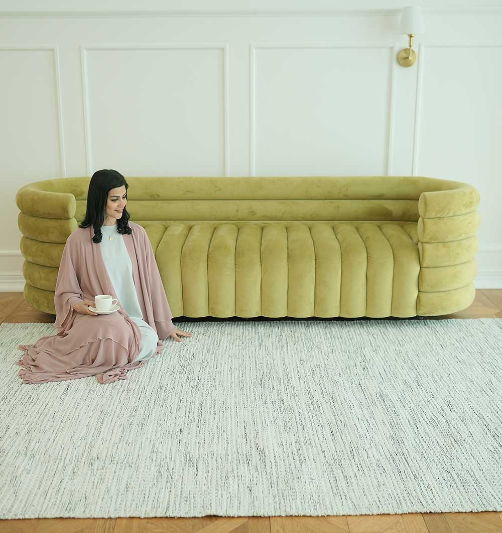 Durable Handmade Natural White Woven Area Rug SR-058