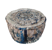 Printed Multi Color Pouf With Leather Handle PF-030