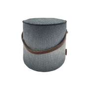 Printed Pedestal Pouf With Leather Handle PF-026