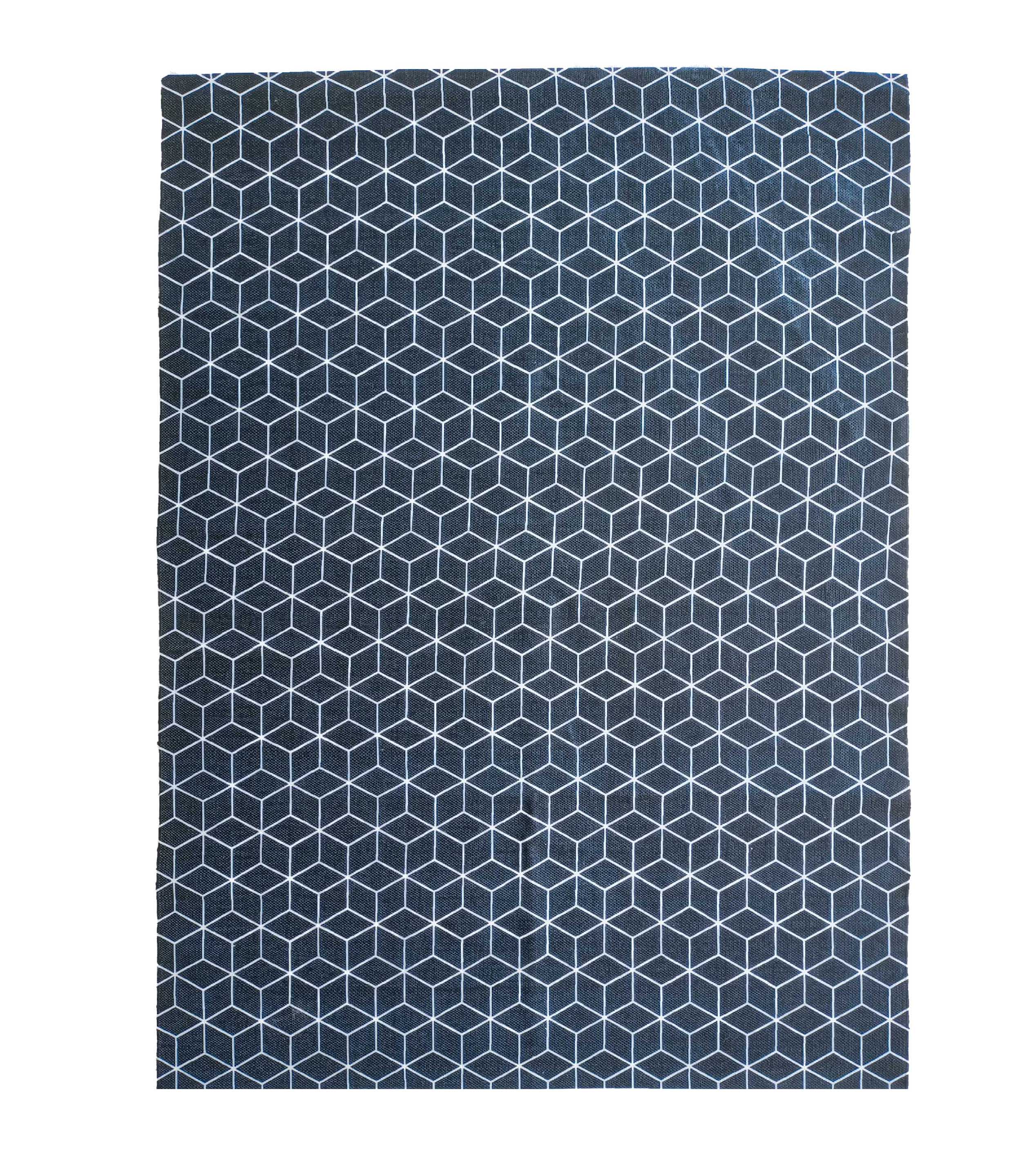 Enhance your living space with our Geometry Pattern Printed Durry in Blue Color, adding warmth and coziness to any room