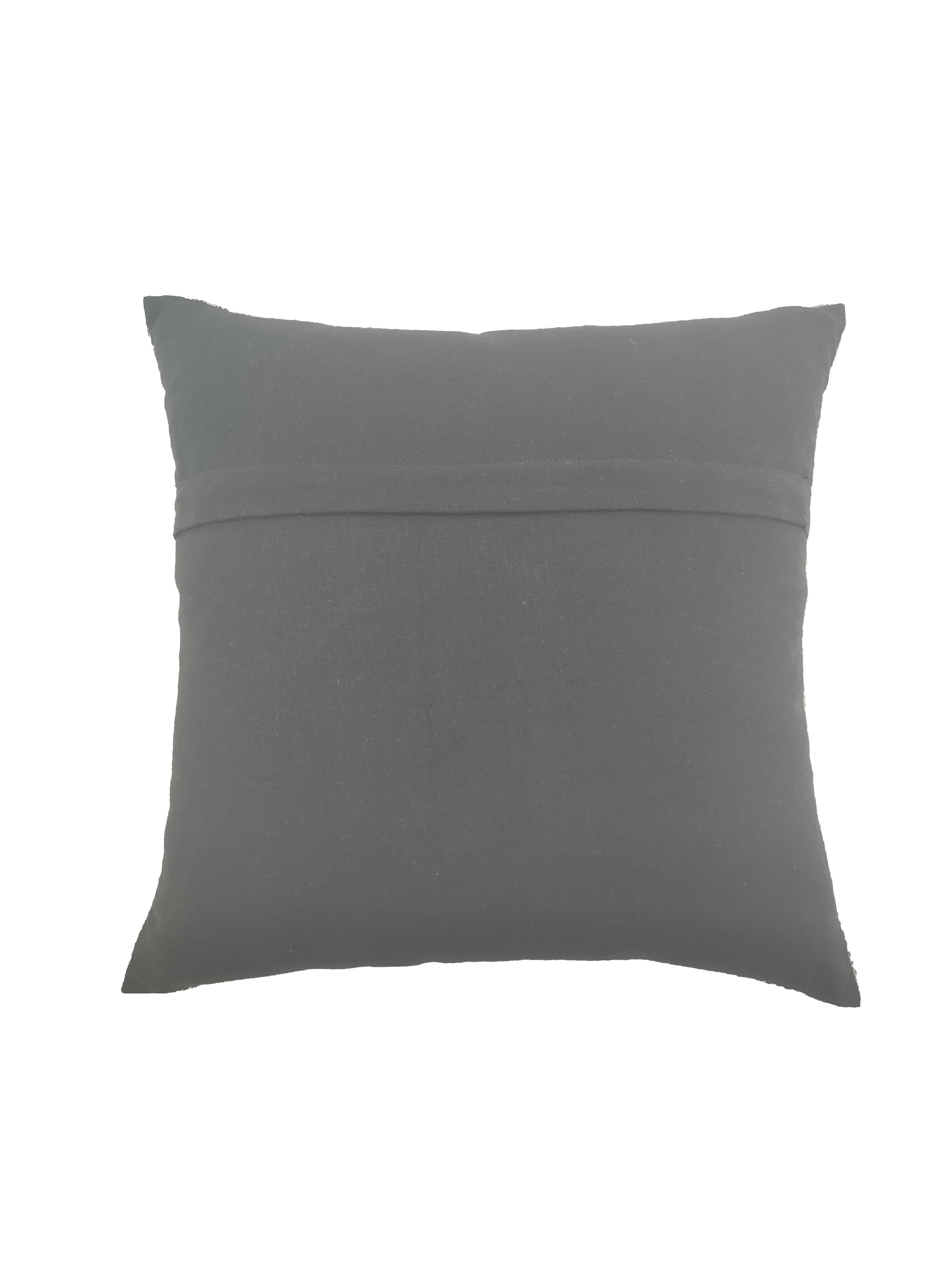 The RAMSHA HOME Black & White Cotton Cushion Cover CS-130 features a plain square design with a horizontal seam across the upper third, shown against a white background.