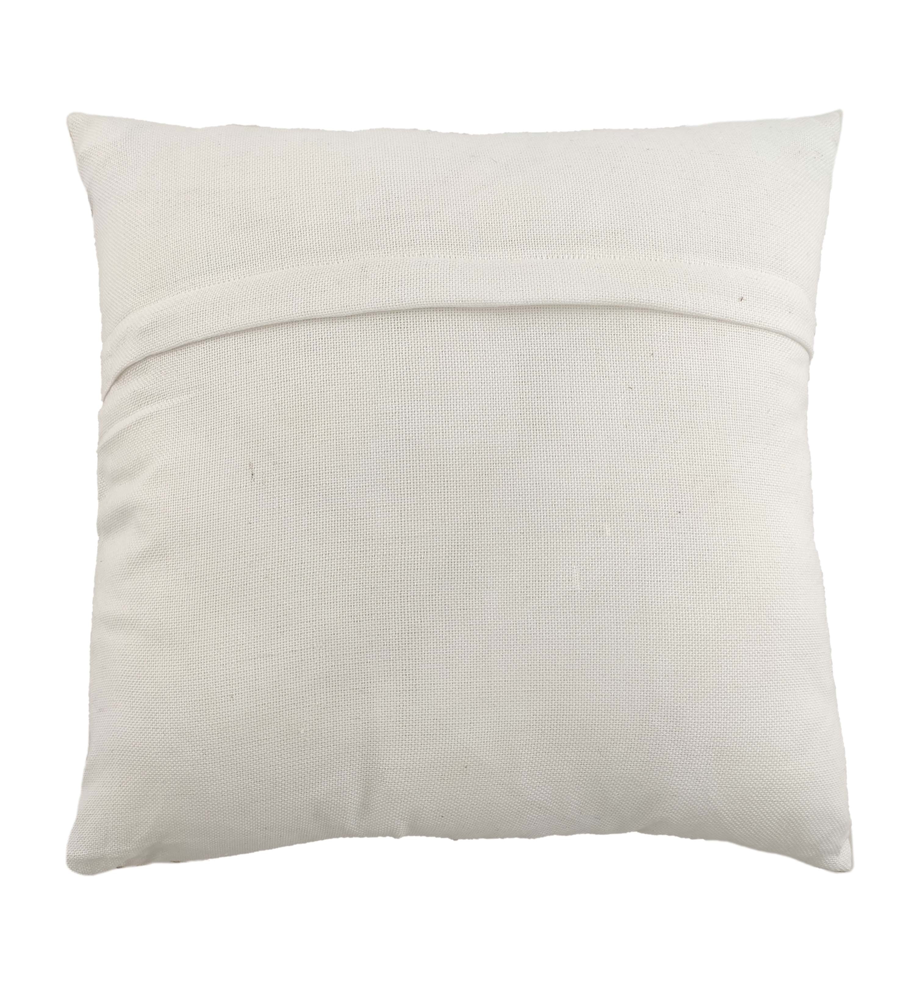 The RAMSHA HOME Multi Polyester Cushion Cover CS-010 is a plain white sofa cushion with a textured polyester cover and a horizontal flap on the back, shown isolated on a white background.