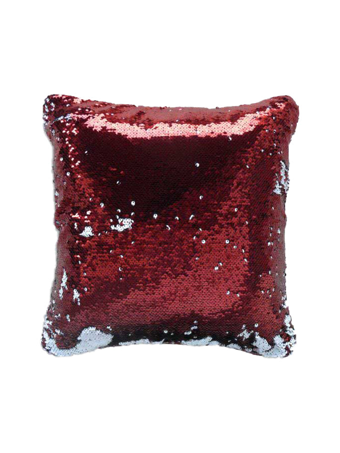 The RAMSHA HOME Decor Cushion Cover features reversible red and silver sequins for a shiny, eye-catching look. Perfect as unique home decor or to add sparkle to your living room, especially against a white background.