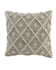 The RAMSHA HOME Woven Cushion With Filler CS-048 features a textured diamond pattern with tufted dots in cream and light beige, adding cozy style to your space. Includes cushion and filler for instant comfort.