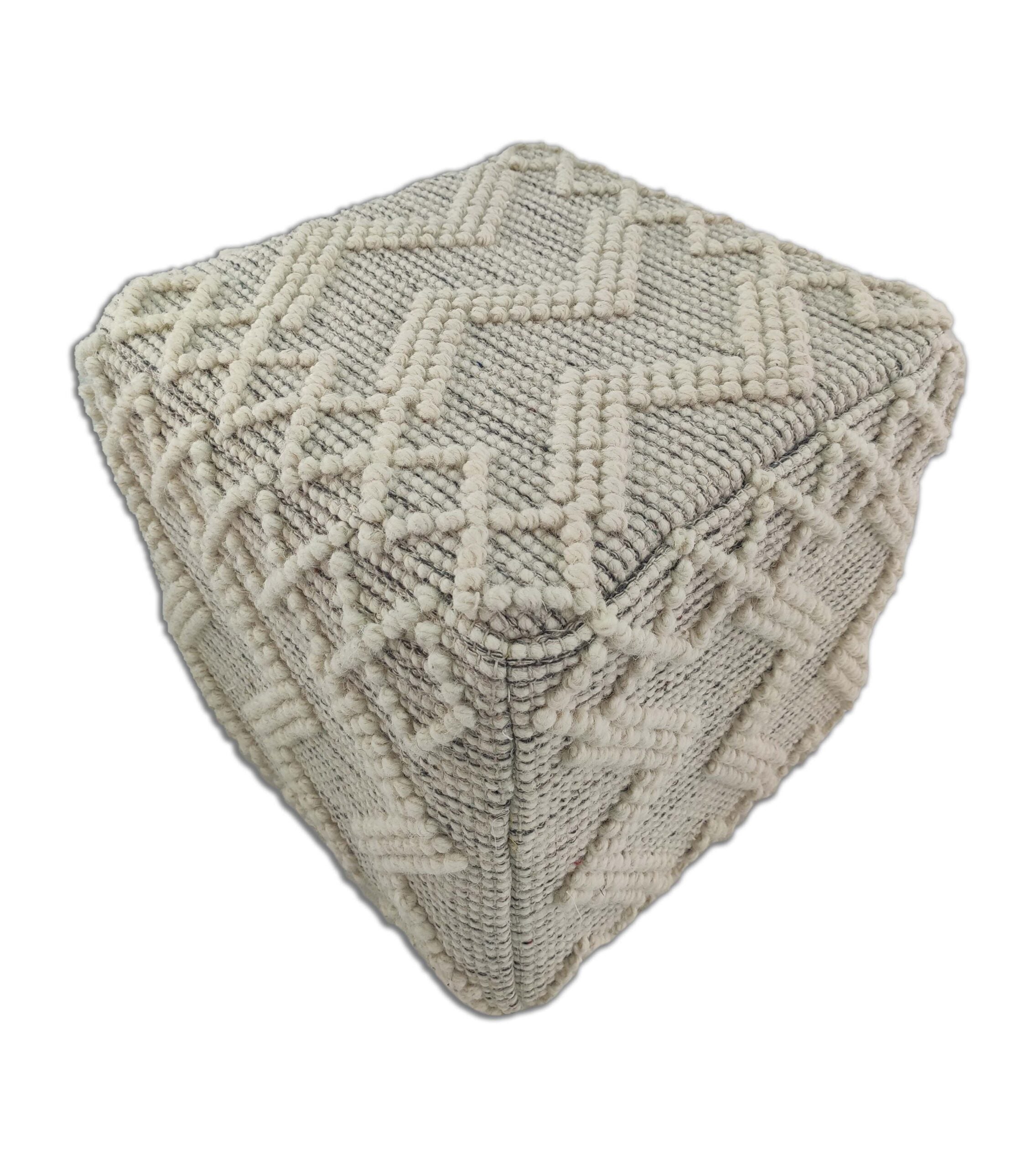 Woven Natural Pouf With Polystyrene Bag PF-012