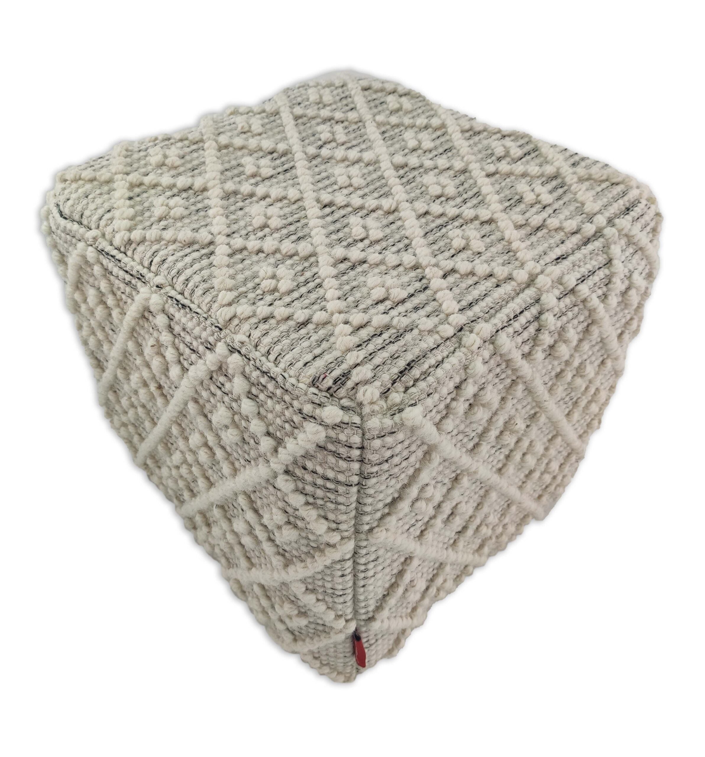 Woven Natural Pouf With Polystyrene Bag  PF-014