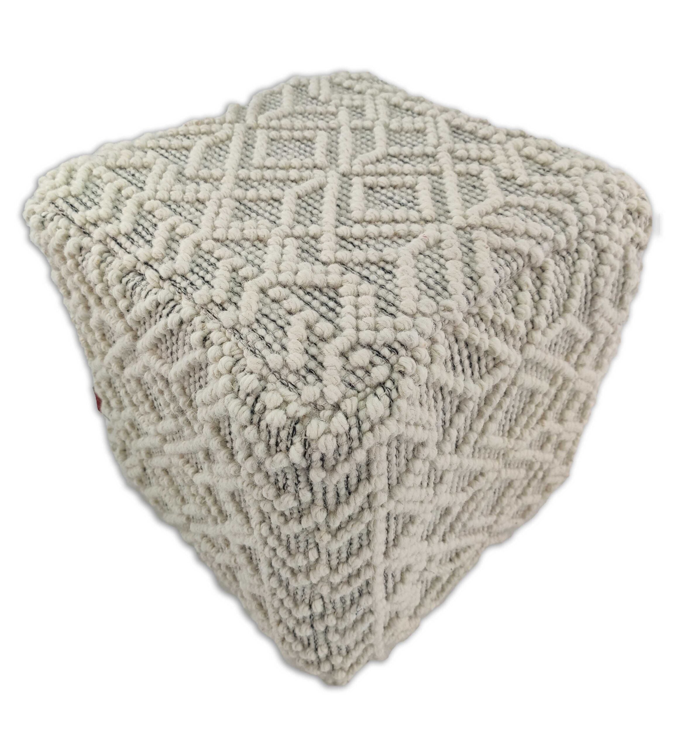 Woven Natural Pouf With Polystyrene bag PF-017