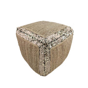 Jute And Sequence Pouf Natural Color PF-007