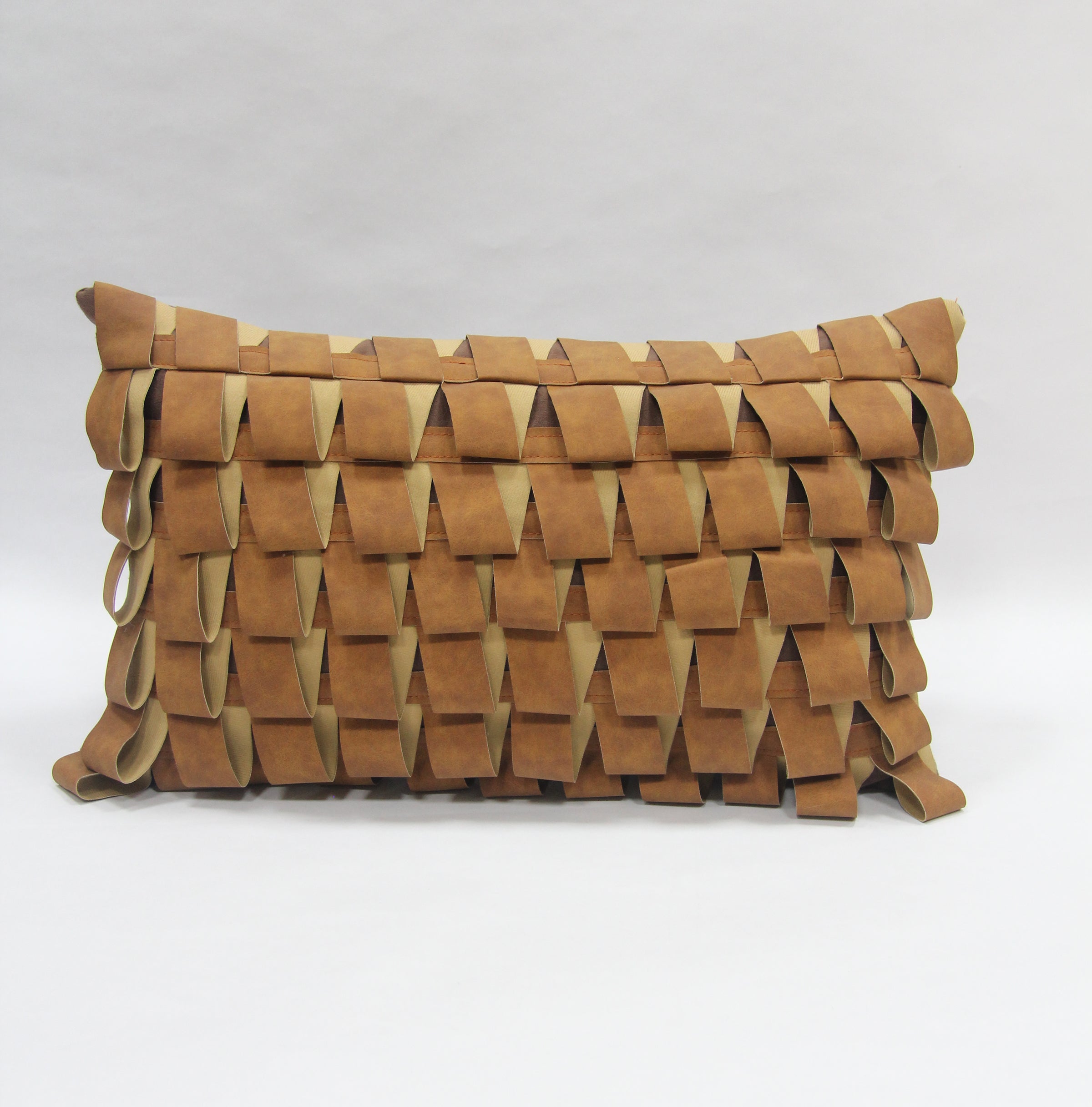 Brown Leather Cushion With Poly fill CS-227
