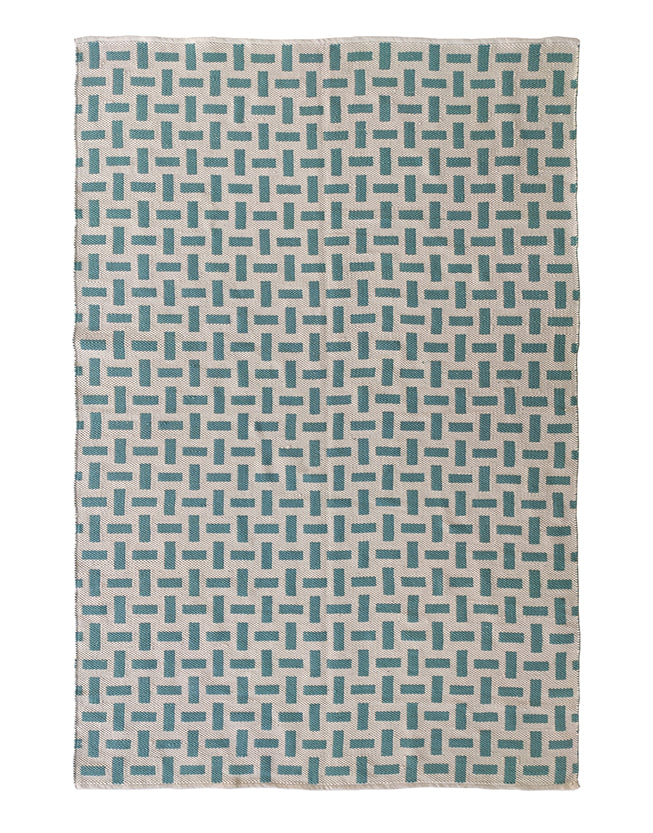 Decor Woven Rug Blue & Cream Color