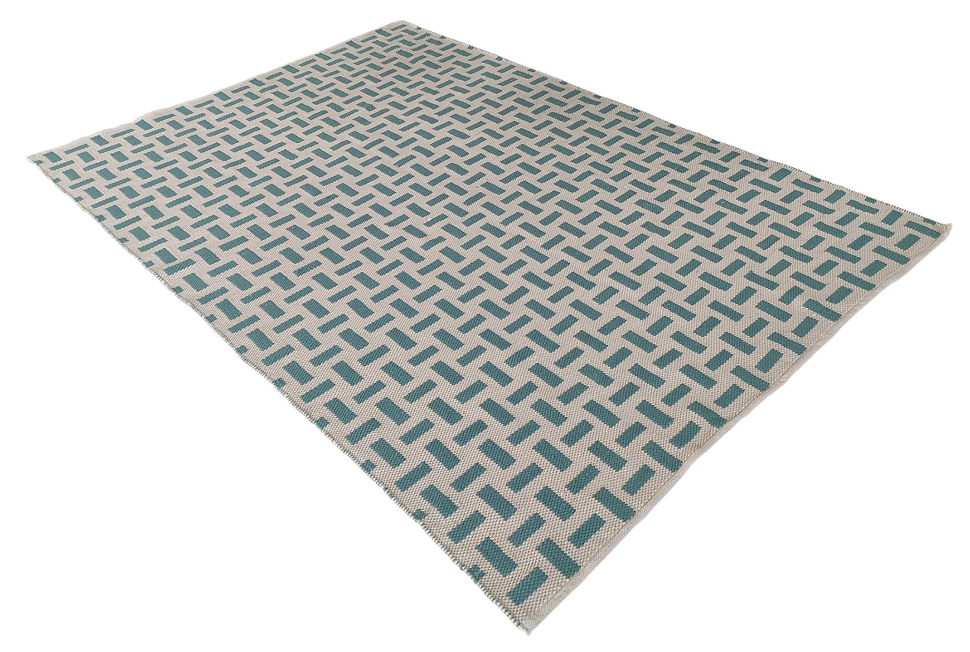 Decor Woven Rug Blue & Cream Color