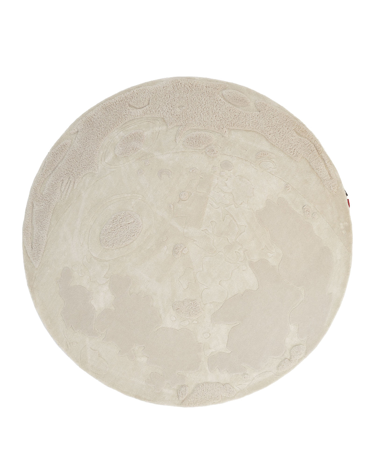 The RAMSHA HOME Natural Color Handmade Area Rug - HTWV-150 (200 cm) features a round, beige hand-tufted wool design with subtle lunar-inspired patterns, evoking the look of the moon’s surface and craters—an exceptional neutral rug that brings a celestial elegance to any room.