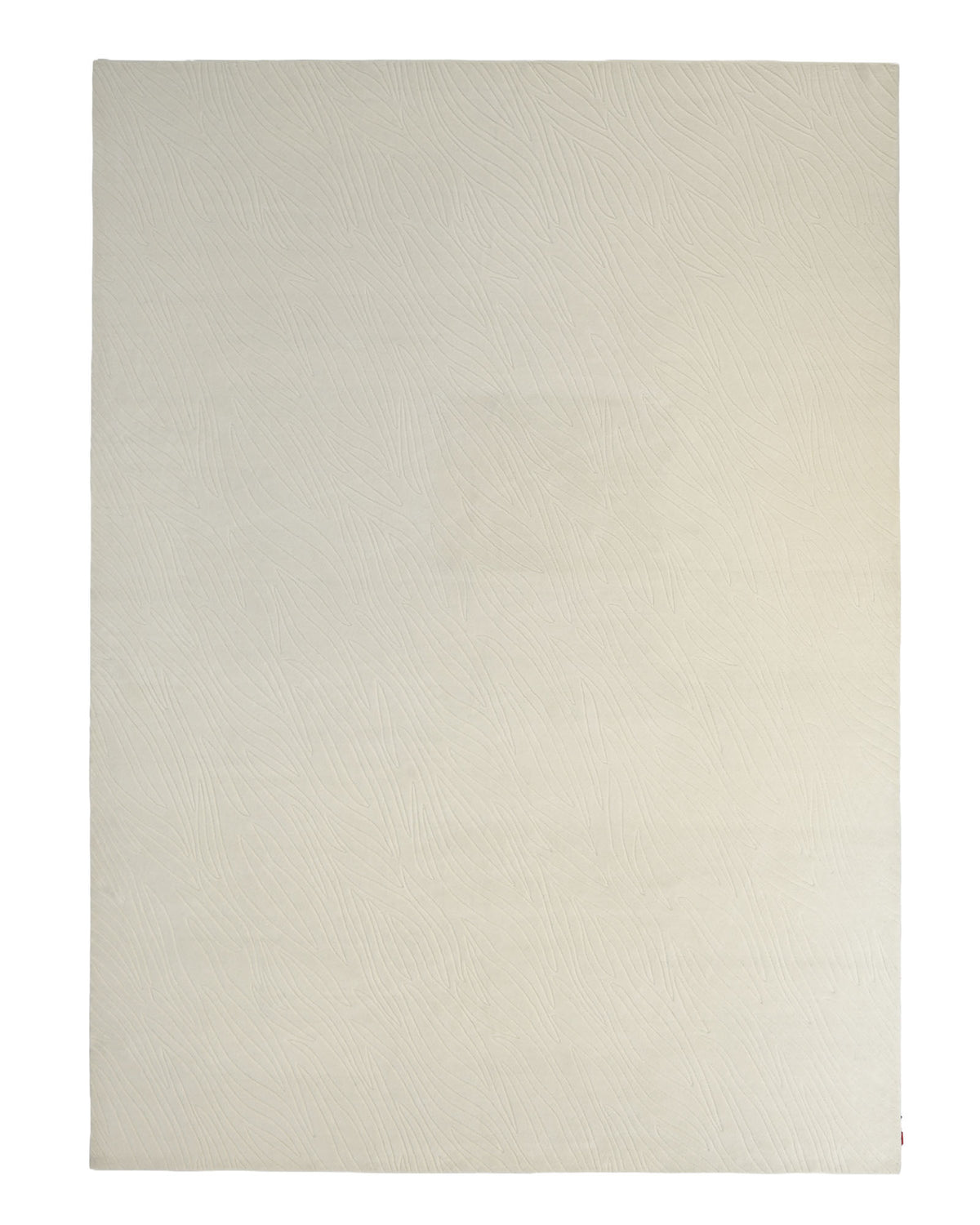 Introducing the RAMSHA HOME Natural White Color Handmade Area Rug - HTW-89 (300x400 cm): a large, rectangular off-white rug featuring a minimalist neutral palette. Its surface displays subtle, textured wavy intersecting lines, while the background remains plain and the edges are clean and straight for a refined look.