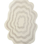 Beige & Cream Wavy Handmade Area Rug – HTWV-144