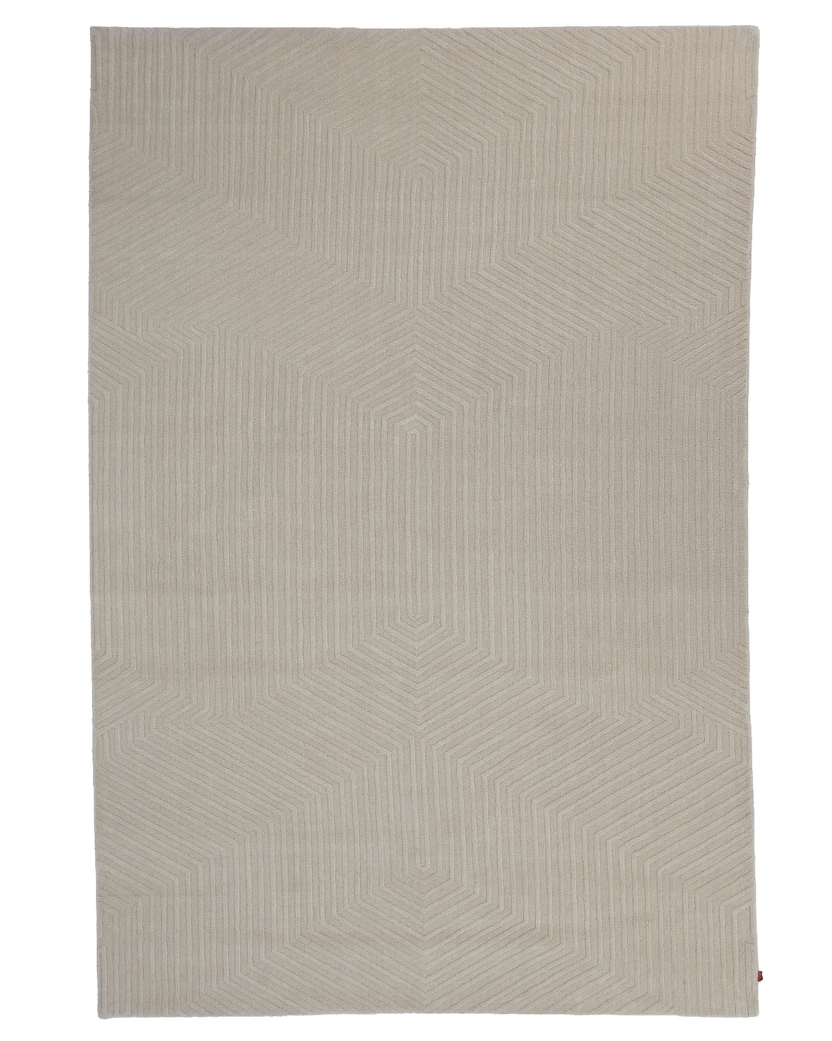 The RAMSHA HOME Home Decor Handmade Area Rug - LKH-014 (200x300 cm) features a rectangular beige design with a subtle pattern of intersecting lines forming geometric shapes, making it an ideal choice for introducing a touch of Scandinavian rug style to any room.