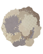 The RAMSHA HOME Abstract Shaped Handmade Area Rug- HTWV 174 (200x300 cm) features an artistic, irregular shape with round, uneven edges and showcases a modern mix of tan, beige, brown, and gray hues in abstract patterns—including checks and solid accents—creating a unique and contemporary statement piece for your space.