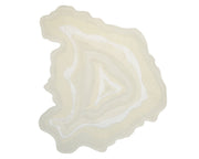 The Natural Handmade Area Rug - HTWV-126 by RAMSHA HOME features an abstract, irregular shape in cream and beige tones, with sculpted, wavy concentric patterns inspired by geological strata or a topographic map. Handcrafted from a neutral wool blend, this area rug provides both visual and textural interest—perfect for enhancing any modern space.