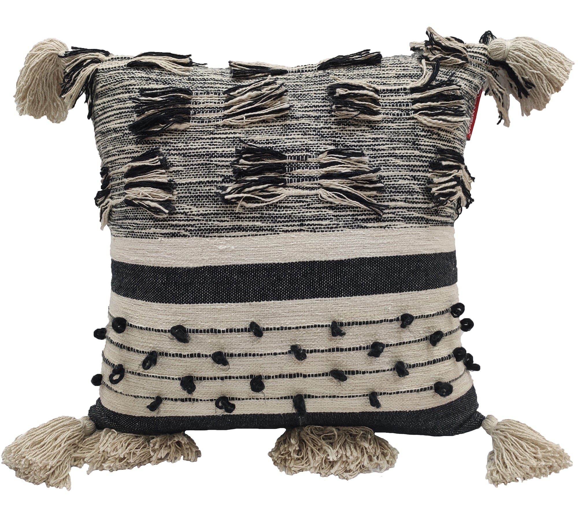 Cotton Boho Sofa Cushion With Tassel cs-284