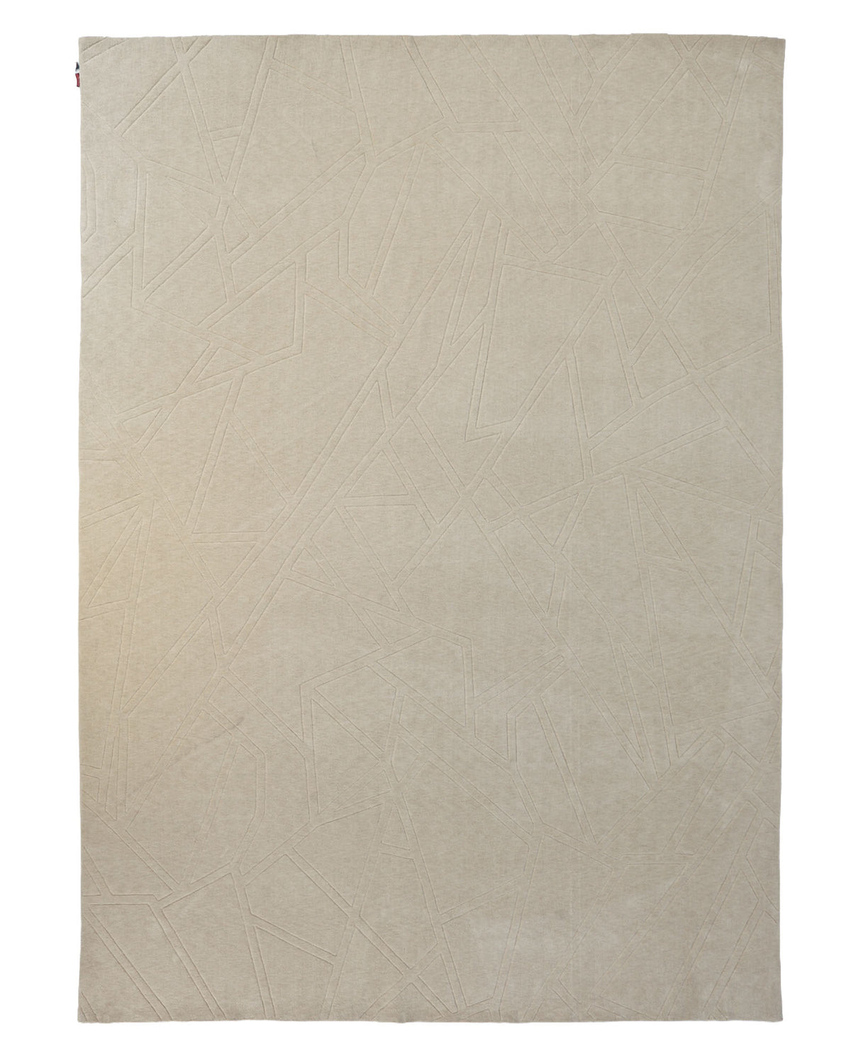 The RAMSHA HOME Rectangle Home Decor Cream Color Handmade Area Rug (300x400 cm, LKH-045) features a soft cream tone and subtle geometric stitched patterns across its surface, creating a textured abstract design that beautifully complements any space.