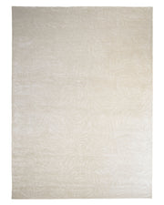 The RAMSHA HOME Beige Color Indoor Handmade Area Rug - HTV 15 features a rectangular design with hand-tufted craftsmanship and a subtle leaf pattern that adds a light, elegant texture to its surface.