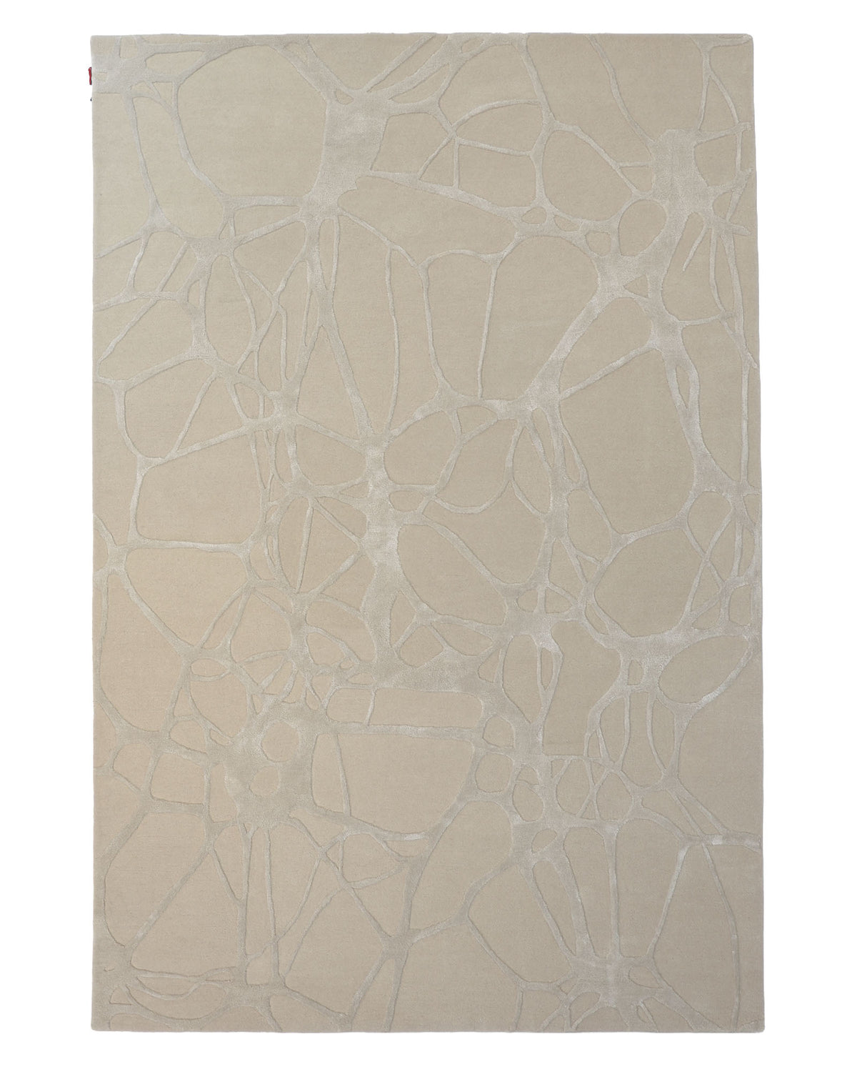 Elevate your space with the Natural White Color Handmade Area Rug - HTWV-145 (200x300 cm) from RAMSHA HOME. This contemporary handtufted wool rug features a rectangular silhouette in subtle natural white tones, adorned with an abstract, organic-inspired pattern reminiscent of delicate stone or web-like shapes in slightly contrasting shades. Combining the modern elegance of a beige abstract rug with timeless craftsmanship, this durable and soft area rug is the perfect addition to any stylish home.