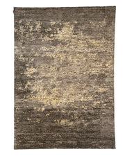 The Hand knotted Living Room Rug - HKWB-013 by RAMSHA HOME features a rectangular shape with a mottled pattern in shades of brown, tan, and beige, creating an abstract, weathered appearance.