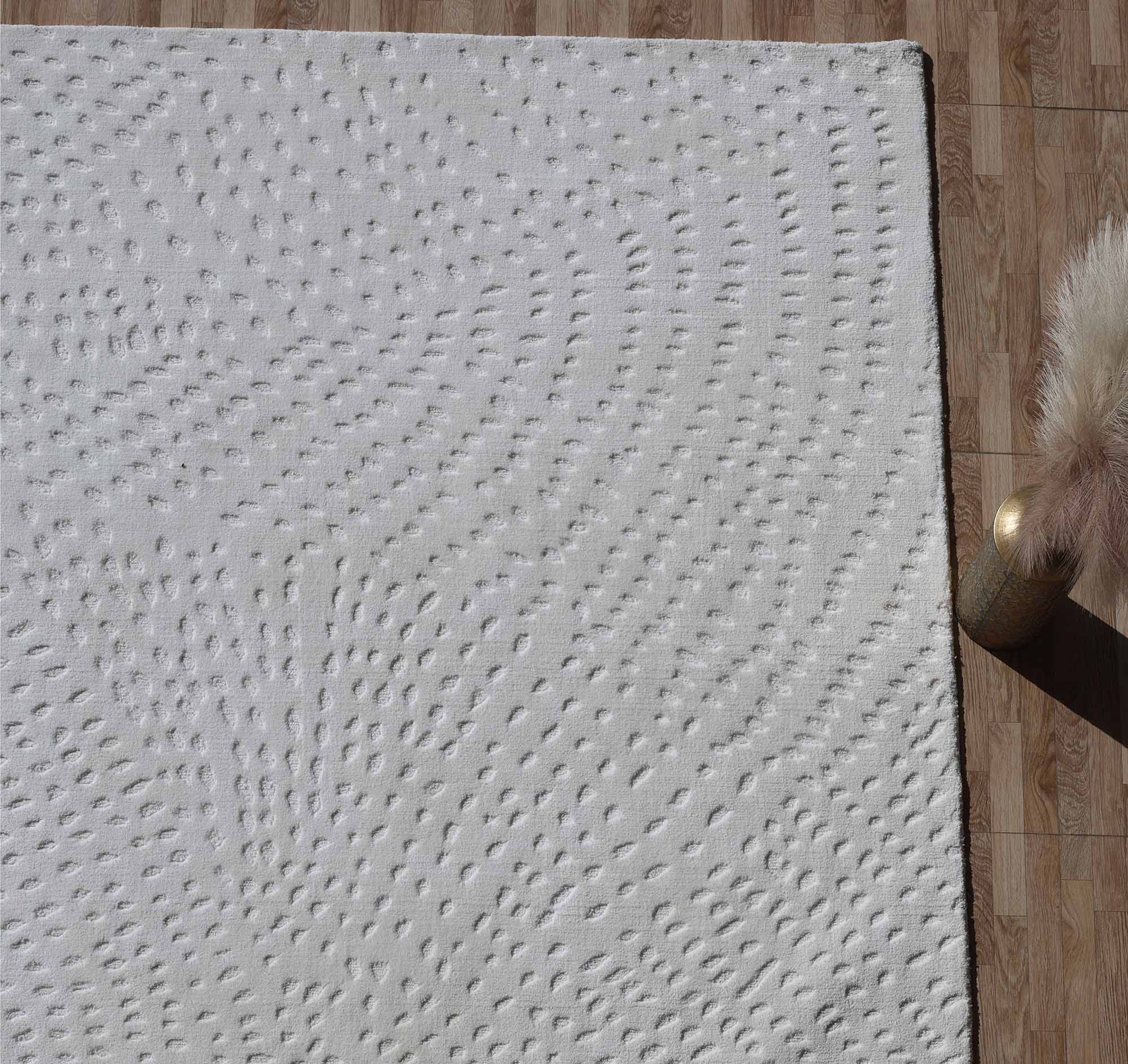 White Color Indoor Decor Novara Rug  - CMN 80 (190x290 cm)