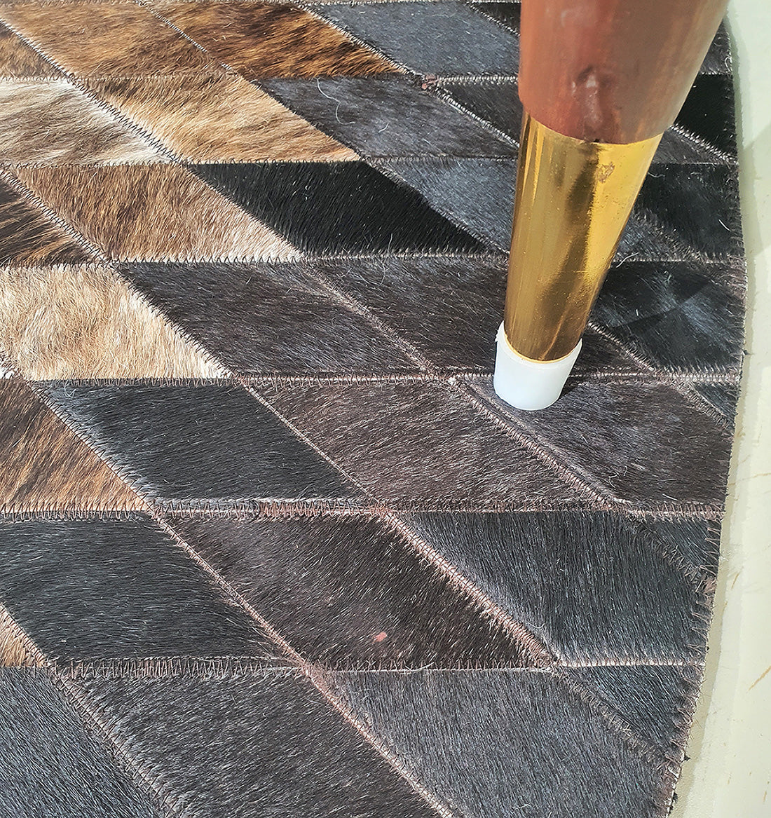 Multi Color Home Decor Round Leather Rug - LR 017