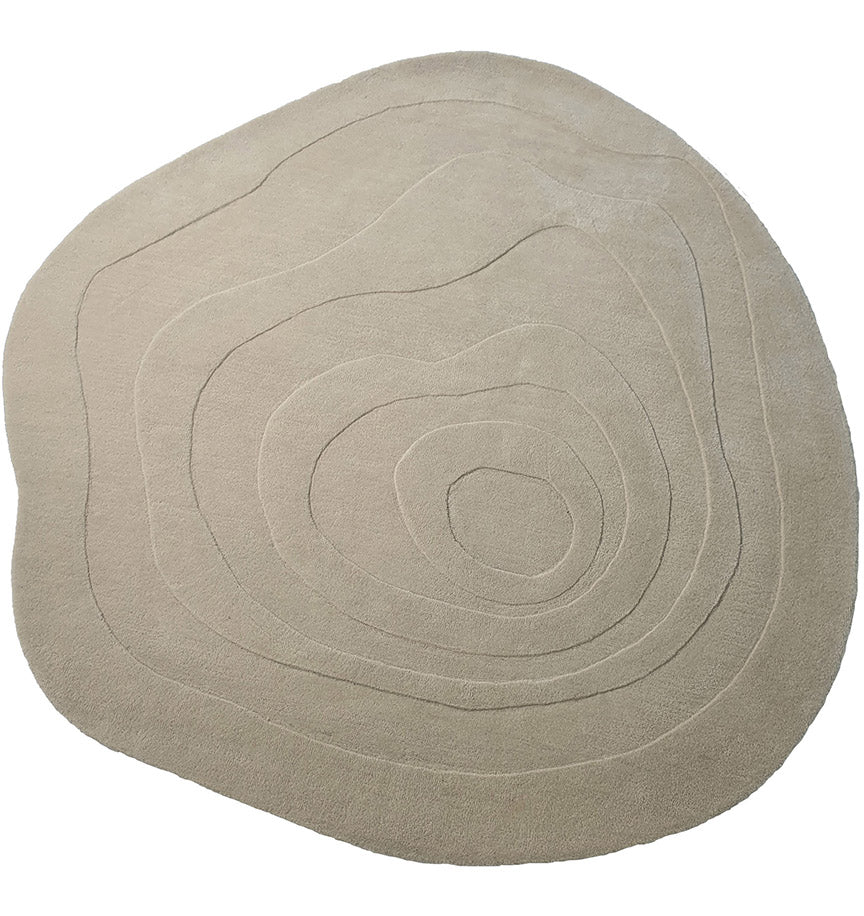 The Luxurious Multi Color Round Handmade Rug - HTW 63 (200cm) by RAMSHA HOME features hand-tufted concentric raised lines, creating a unique texture reminiscent of topographic contours.