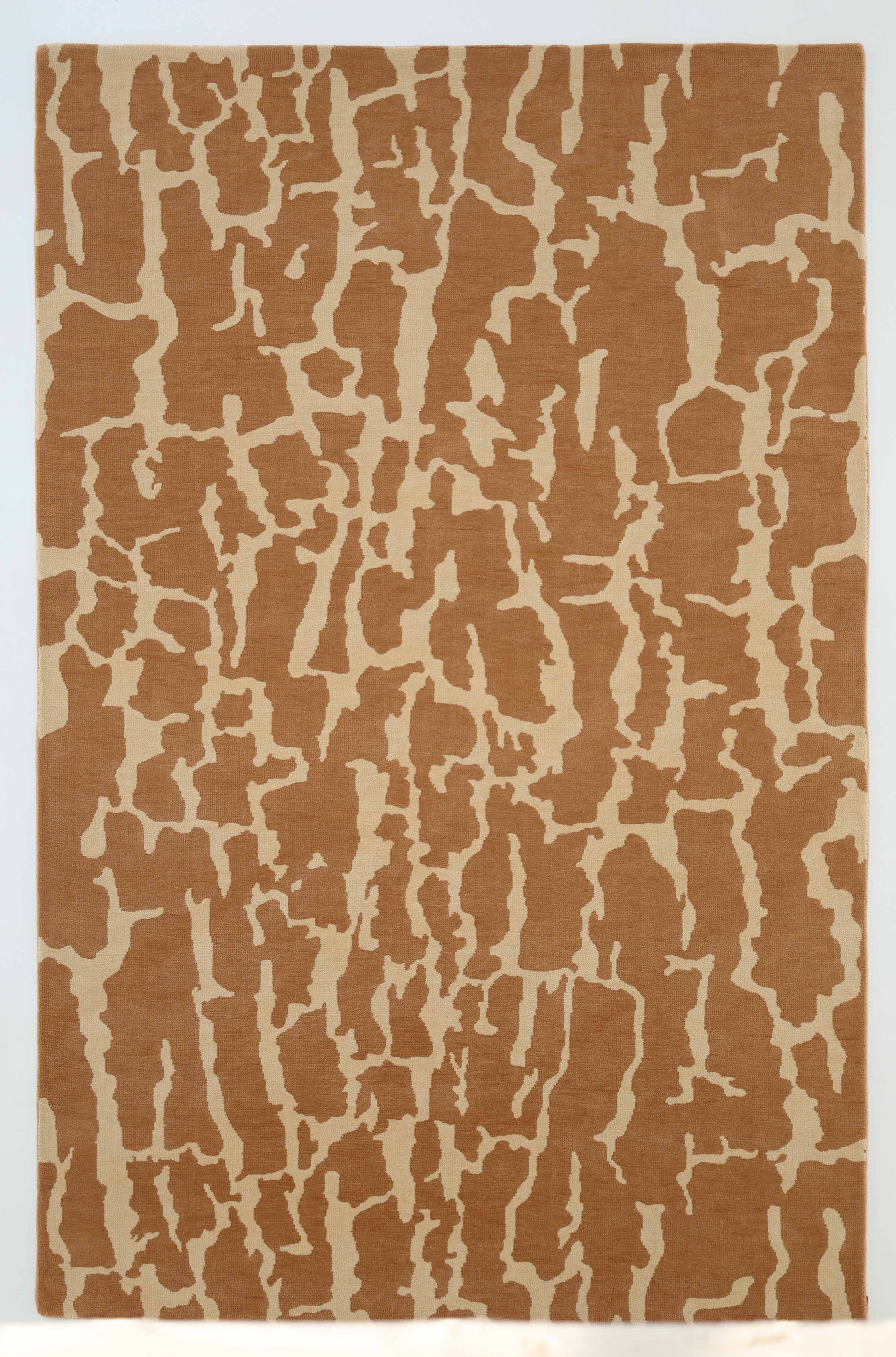 The RAMSHA HOME Natural Drift Round Area Rug CMN 116 features a handcrafted abstract beige and brown pattern, adding a unique modern touch to any space.
