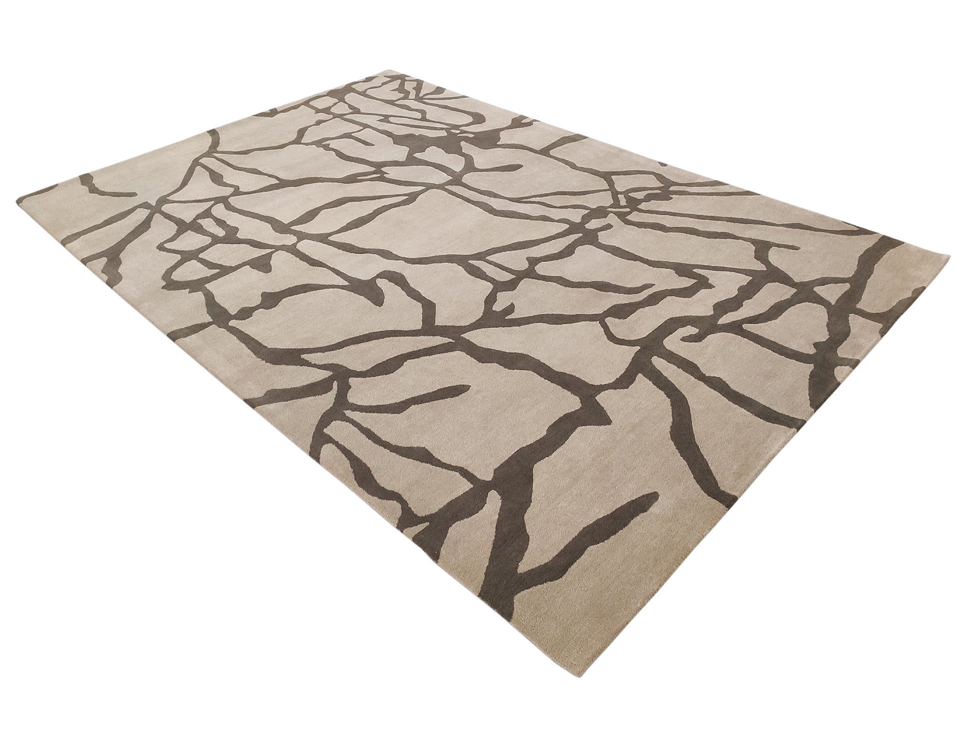 The RAMSHA HOME Abstract Charcoal Line Pattern Beige Rug (HTWV-29, 202x292 CM) is a modern rectangular area rug featuring a beige base with irregular dark charcoal lines.