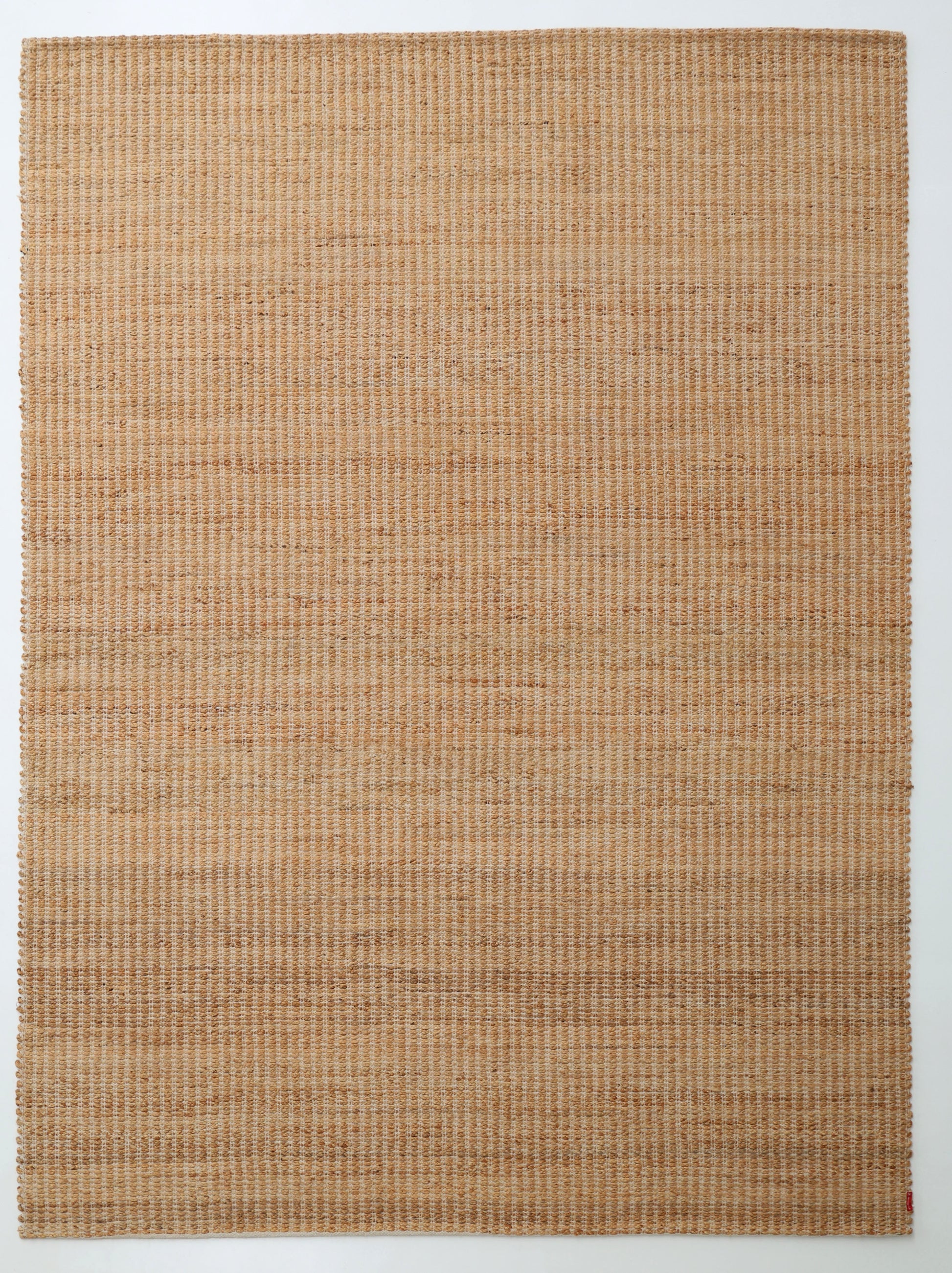 The RAMSHA HOME Handmade Natural Color Hand Woven Area Rug SR-062 features subtle horizontal and vertical stripes in beige, crafted from natural fibers for a textured look, and is displayed flat on a plain white surface.
