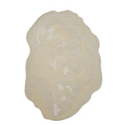 The Stylish Handmade Shape Rug Multi Color HTWV-105 by RAMSHA HOME features an abstract, irregular cream design with layered beige and tan waves, creating a neutral textured look reminiscent of stone or clouds.