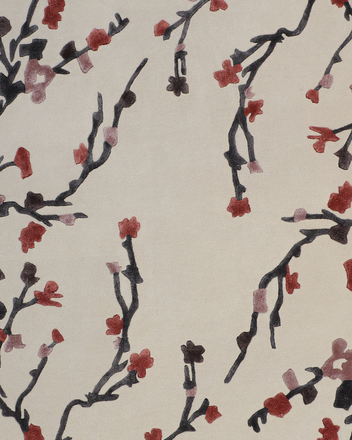 Add a refined touch to any room with the Multi Color Handmade Area rug HTWV-119 from RAMSHA HOME. Featuring a beige background adorned with dark brown and red branches and blossoms, this elegant piece beautifully evokes cherry blossoms in an abstract floral design. The delicate, nature-inspired pattern is artfully scattered across the surface, making this rug a subtle yet striking way to bring natural beauty into your home.