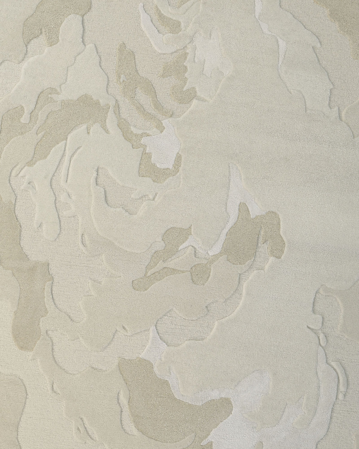 Swirling abstract textures in beige and off-white, resembling layered clouds or marble, flow seamlessly across the surface of the RAMSHA HOME Stylish Handmade Shape Rug Multi Color HTWV-105—a hand-tufted wool rug that adds refined movement and dimension to your space.