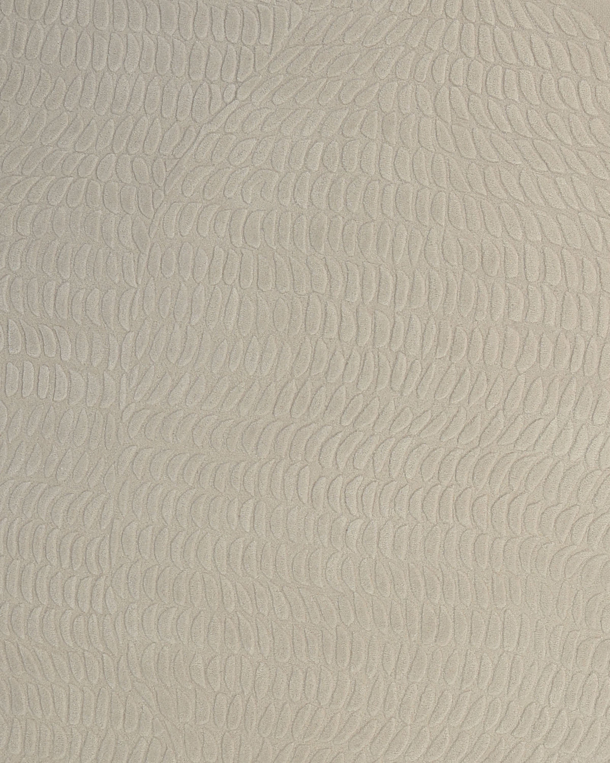 The RAMSHA HOME Beige Color Shape Handmade Rug HTW 104 features a textured beige surface with a repeating raised pattern of oval shapes, creating an organic, almost scale-like appearance reminiscent of modern or irregular hand-tufted rugs.