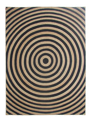 Handmade Natural & Black Jute Floor Braided Rug - BR 072