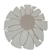 The RAMSHA HOME Luxurious Brown & Beige Color Round Hand Tufted Rug – HTW 58 (200cm) boasts a modern flower design with a solid center and large, irregular petals in soothing beige tones—perfect for making a statement in any room.