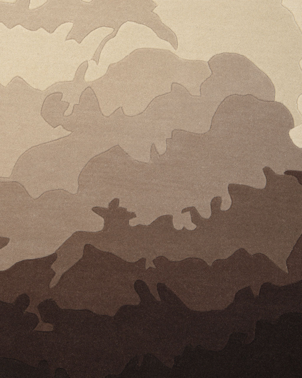Experience the distinctive artistry of RAMSHA HOME with the Handmade Shape Brown Color Area Rug - HTW 86, featuring layered, wavy forms in warm beige, brown, and tan tones reminiscent of a topographic map or mountain landscape—an ideal choice for those seeking an abstract brown rug or an irregular shape rug crafted in luxurious handtufted wool.
