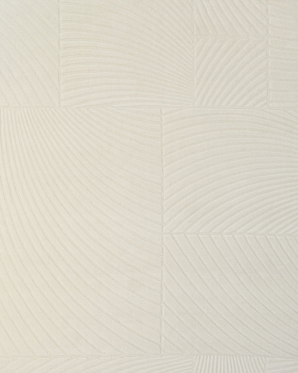 Experience the elegance of the RAMSHA HOME Natural Color Handmade Area Rug - LKH-018 (200x300 cm), featuring a beige, textured surface adorned with geometric patterns. The design combines curved and straight lines to form subtle rectangles and arcs, reminiscent of loom-knotted wool rugs. Its soft, ivory-toned monochromatic palette creates an understated, abstract look that enhances any space.