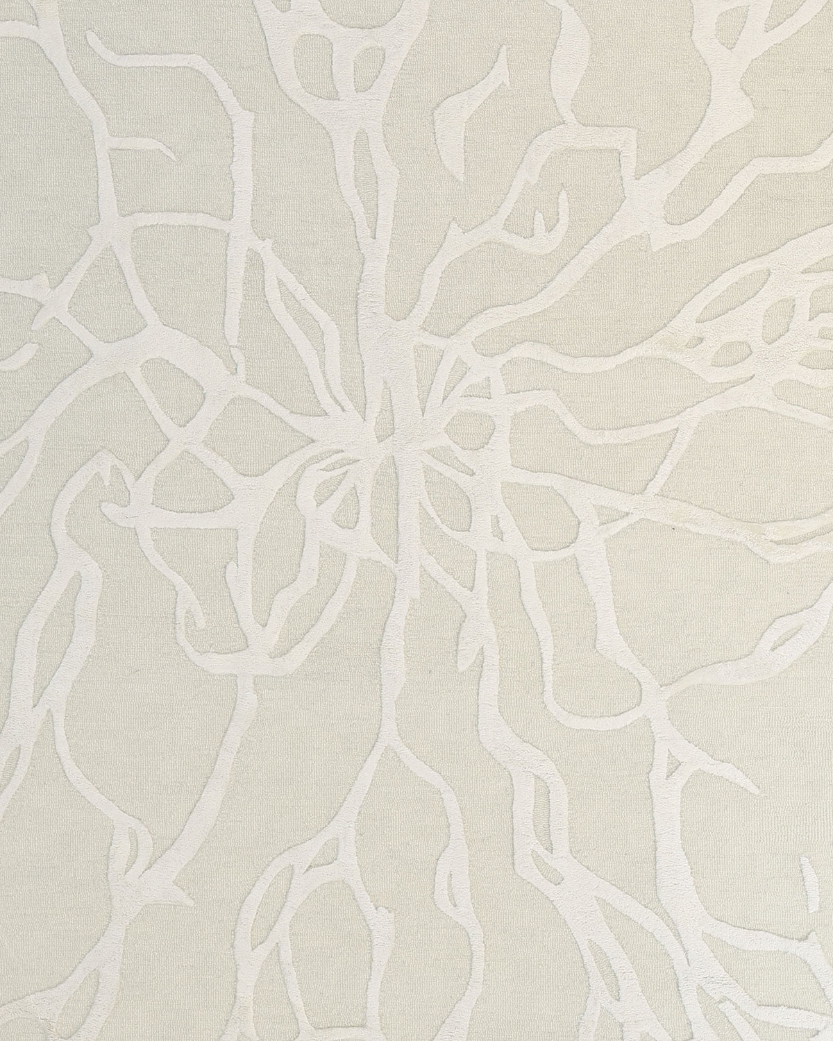 Featuring an abstract pattern of intertwining white lines on a light beige background, the RAMSHA HOME Premium Beige Handmade Carpet HTWV-100 (200×300 cm) evokes delicate tree roots or veins gracefully spreading across the surface. Its organic, flowing design offers understated elegance, making it an ideal modern addition to any space.
