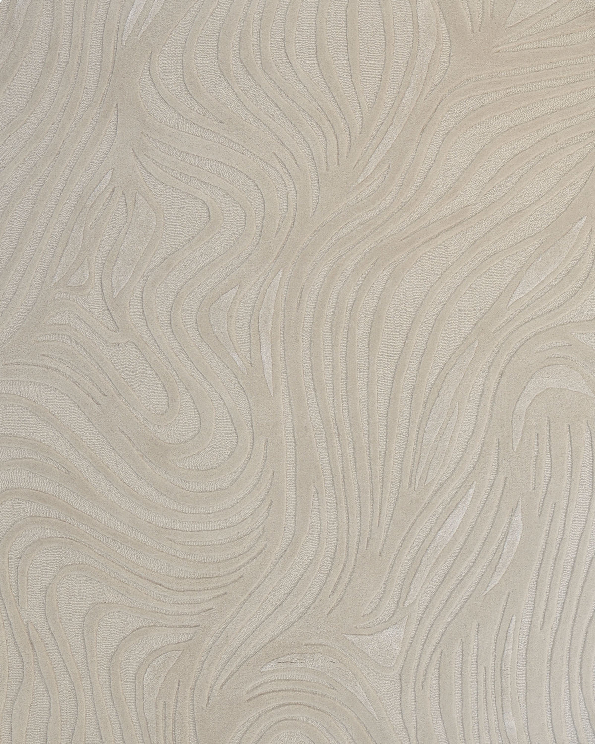 The Organic Shape Flow Line Handmade Area Rug HTWV-141 by RAMSHA HOME features a beige surface adorned with a wavy, textured pattern of raised lines that create an abstract, flowing design. These gentle, swirling lines or ripples make this neutral accent rug a subtle yet striking addition to any room.