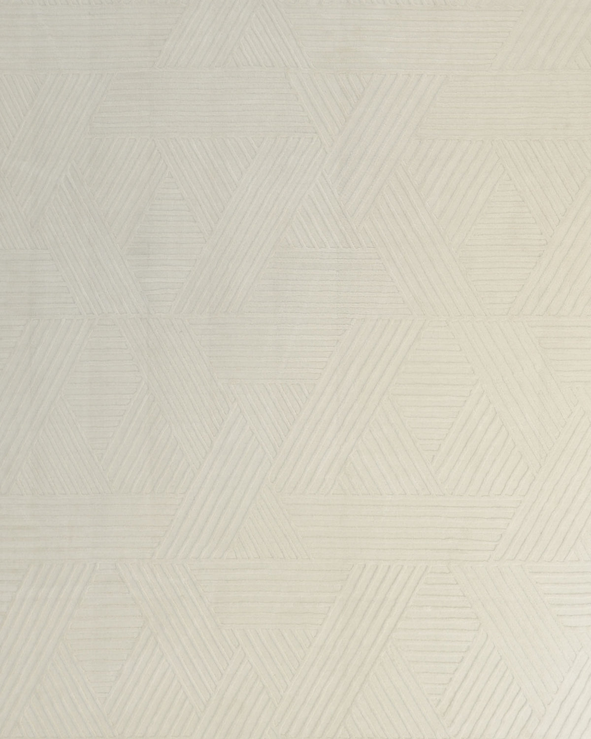 The RAMSHA HOME Geometric Woven Natural Color Handmade Area Rug - LKH-016 features a light beige surface adorned with a subtle geometric pattern of overlapping lines and shapes, reminiscent of a loom-knotted rug, for a textured and modern abstract design.