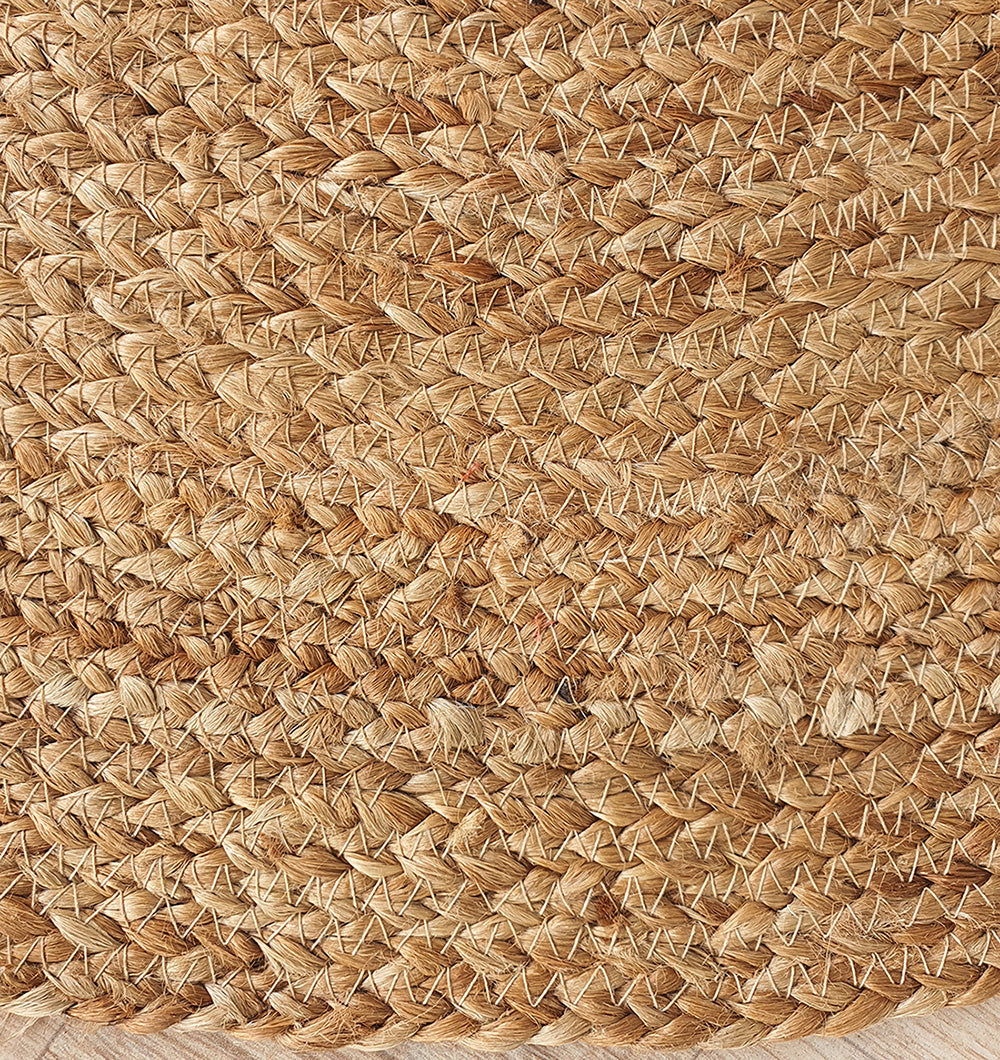 Handmade Natural Color Oval Shape Braided Rug - BR 036