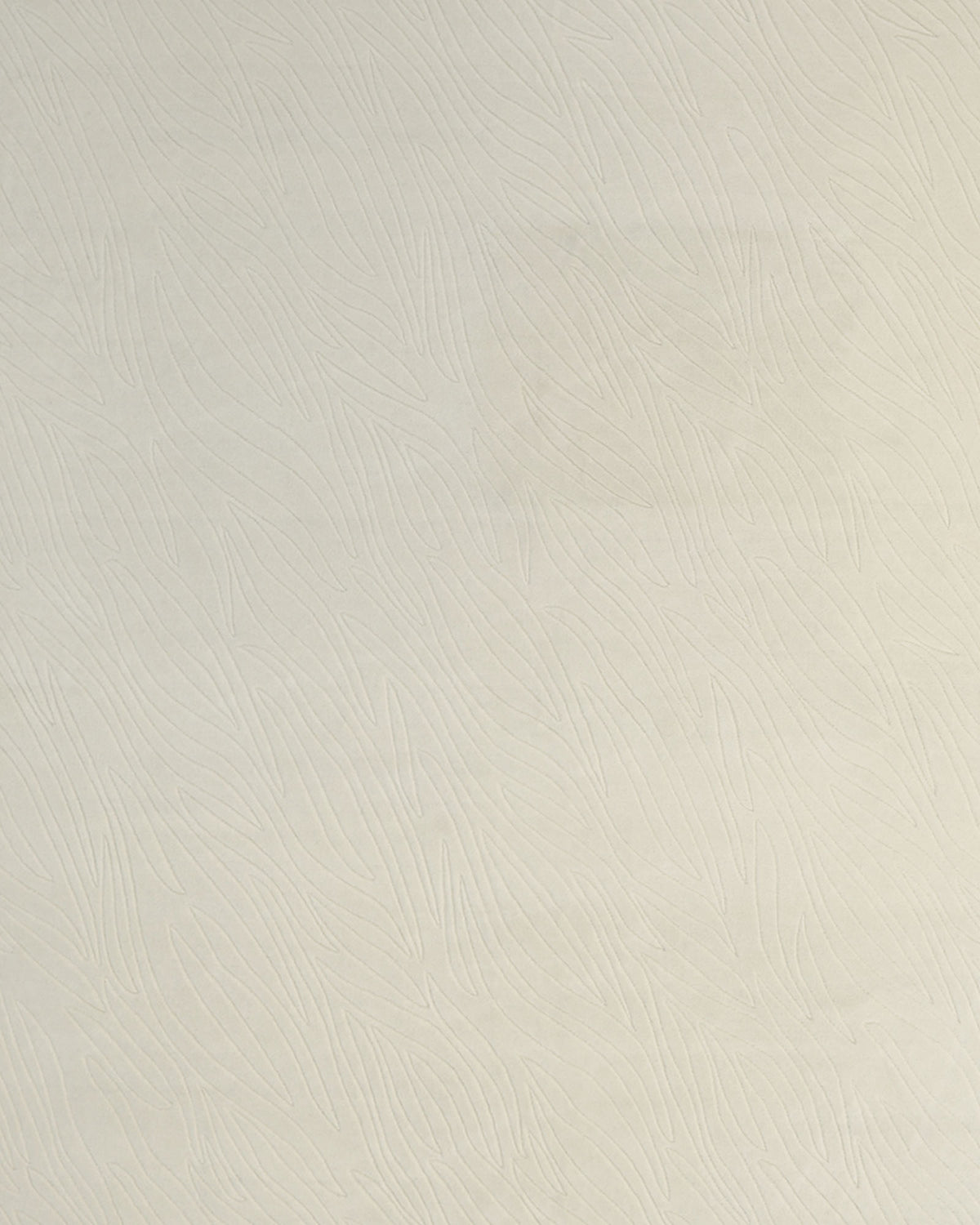 Off-white textured wallpaper featuring a subtle wavy, leaf-like pattern repeats across the surface—an ideal backdrop for the RAMSHA HOME Natural White Color Handmade Area Rug - HTW-89 (300X400 CM). There is a faint, irregular stain on the upper right side.