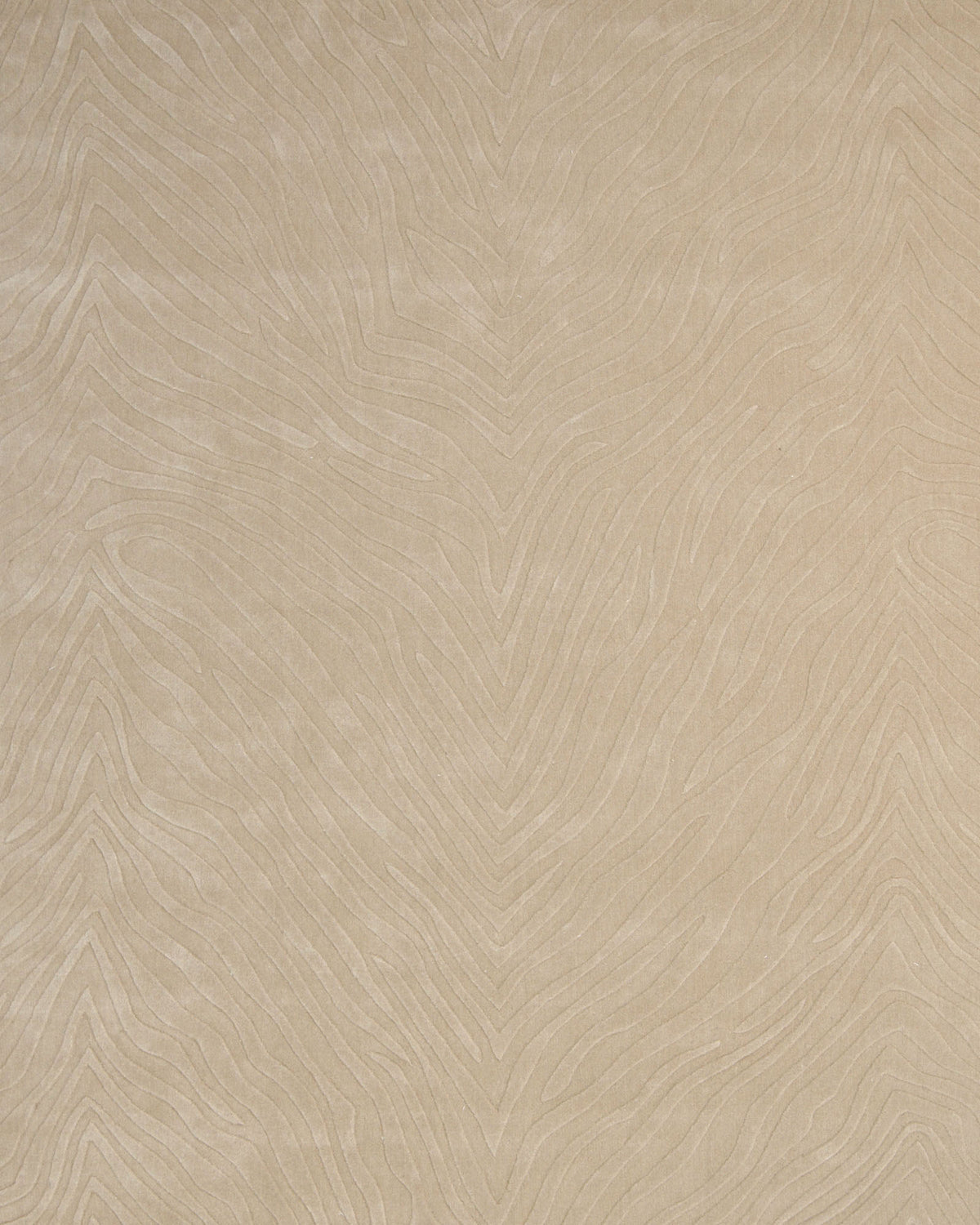 Experience the Decorative Handmade Beige Color Area Rug - LKH-028 by RAMSHA HOME, featuring a beige textured surface adorned with subtle, wavy zebra-like patterns that form a symmetrical and abstract design reminiscent of intricate loom knotted rugs.