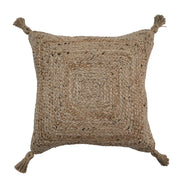 Introducing our Jute Cotton Cushion With Tassel, the perfect blend of comfort and style for any space
