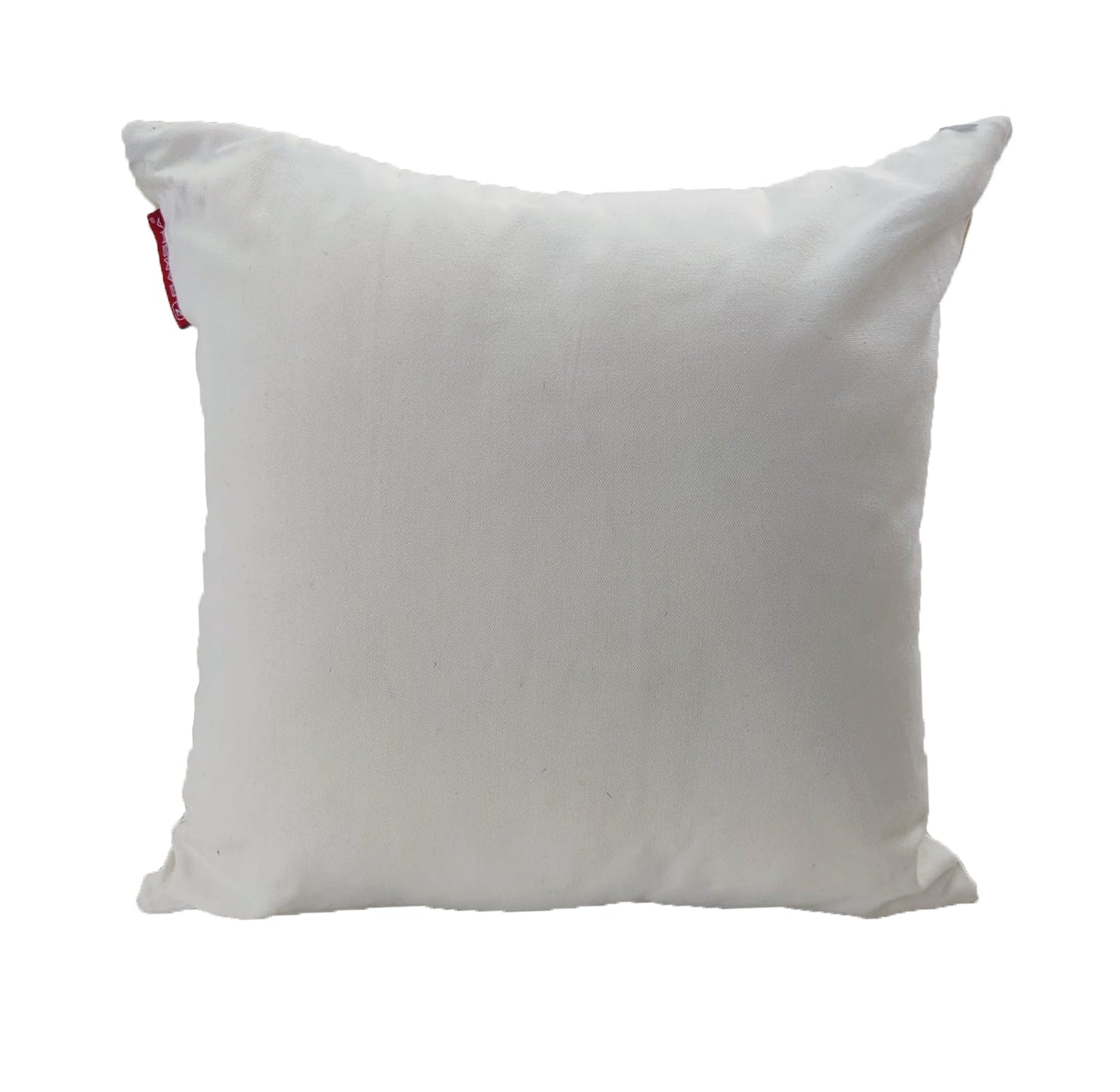The RAMSHA HOME Woven Cushion Soft Sofa Cushion cs-277 is a plain white woven cushion featuring a small red fabric tag on its left edge, displayed against a white background.