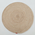 Handmade Natural & White Color Braided Jute Round Rug - BR 012