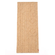 The RAMSHA HOME Natural Color Dining Room Jute Area Braided Rug - BR 076 features interlocking diamond and hexagon patterns in beige, perfect for adding a textured geometric look to modern interiors.